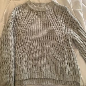 Mint knitted long sleeve sweater